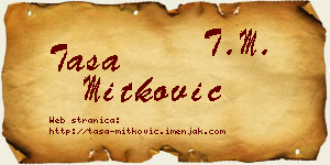 Tasa Mitković vizit kartica
